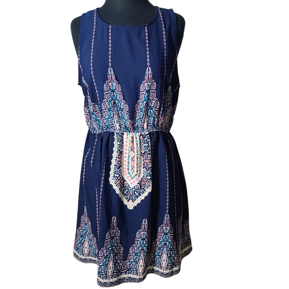 Sweet Wanderer midi dress round neck sleeveless sz L